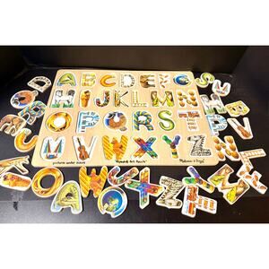 Melissa & Doug Alphabet Art Wooden Puzzle preowned ABC’s